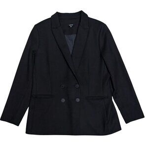 SAINT + SOFIA Cambridge Crepe Black Business Casual Blazer Jacket Womens 12